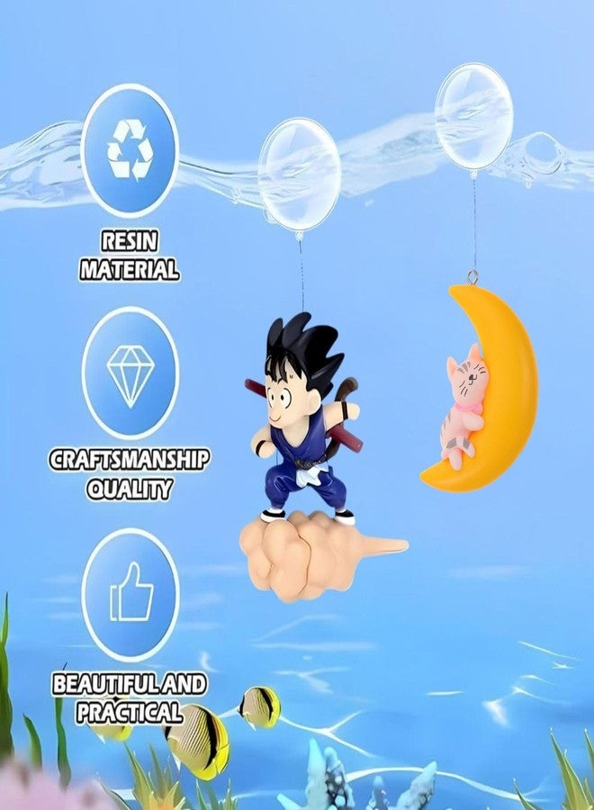 VAYINATO® 2 Pcs Combo - Floating Little Half Moon & Gugu (Random Color) Aquarium Decorations Landscaping Fish Tank Toy - Cute and Lifelike Ornaments for a Magical Underwater World by Petzlifeworld - Image 2